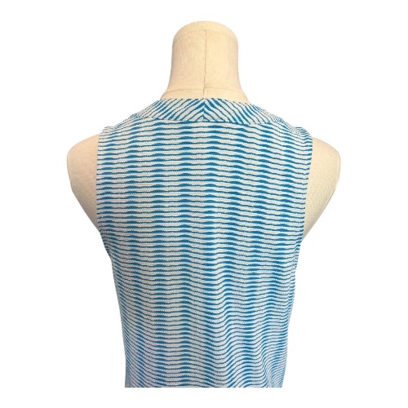 β¨ EUC TOMMY BAHAMA Azure Blue White Island Cays Stripe Dress | Sz S - Picture 6 of 9